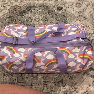 Pottery Barn Kids Pastel Unicorn and Rainbow Duffle / Travel Bag